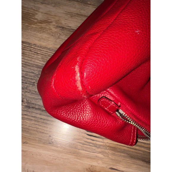 Coach Penelope F16529 Satchel Handbag Red Leather Turnlock Top Zip - Picture 16 of 16